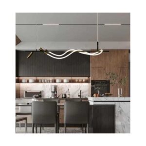 Lustra Led Waves Negru Telecomanda 75W  3000K - 6500K