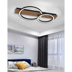 Lustra Wooden Led Corp Negru 30W 3000K - 6500K
