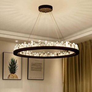 Lustra Cristal Led Corp Negru 136W 600mm 3000K - 6500K