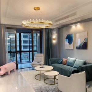 Lustra Cristal Led 136W 600mm 3000K - 6500K