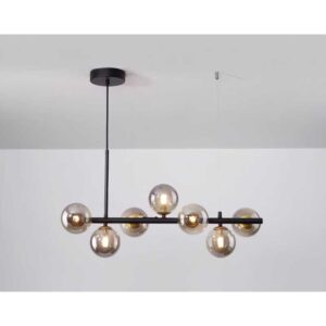 Lustra Nordic Luxury  Corp Negru Glob Fumuriu 7 x G9