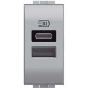 Bticino Living Light Priza USB 1M Tip A+C 5V aluminiu NT4191AC