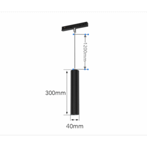 Proiector Suspensie Sina Magnetica 30cm Negru 7W 3000K