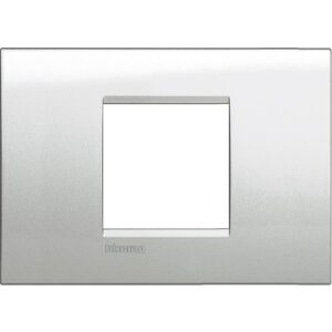 Bticino Living Light Rama Ornament 2M metal Moonlight Silver LNA4819GL