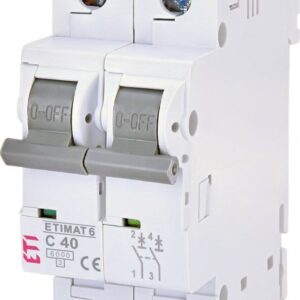 Siguranta automata, 2p, curba C, 40A, 6kA, Eti, 001900234